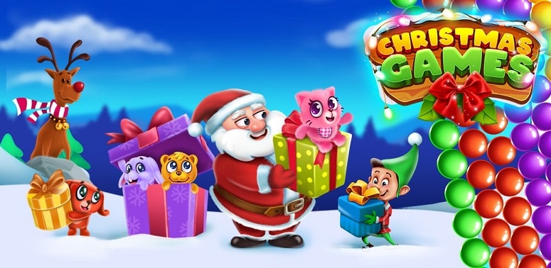 Tải game hack Christmas Games-Bubble Shooter MOD APK (Menu/Vô hạn tiền/Lives) 6.3